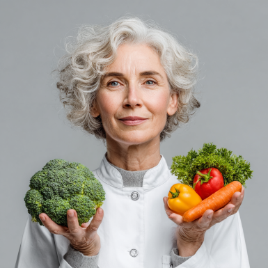 Літній чоловік з корисними продуктами